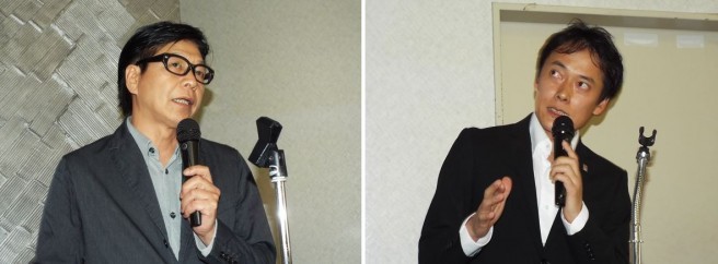 業務内容を紹介した株式会社ウィッシュの平川容大プロデューサー（左）と同社、葛西徹也マネージャー